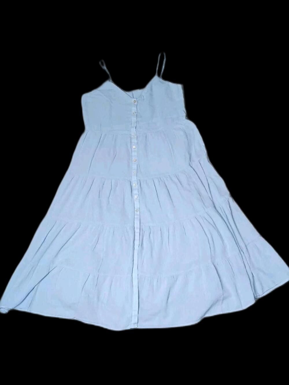 Bila 77 Fit And Flare Button Up Maxi Dress Womens Size Large Light Blue...